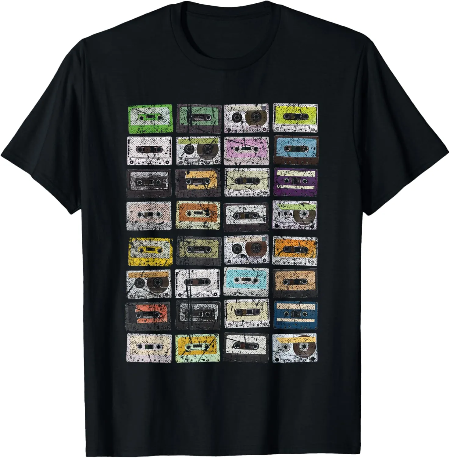 1980s Cassette Tapes Mixtapes Music Distressed Vintage Look T-Shirt