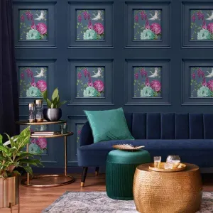 Belgravia Corinthia Navy Panel Wallpaper - 244