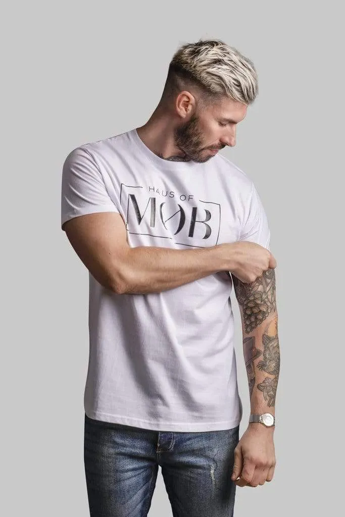 Black Mob Box Tee White
