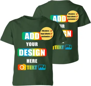 Custom T Shirts, Customized Your Own Crewneck Tee Shirt, Personalized Design Image/Text/Photo Cotton Tshirt, Men Women