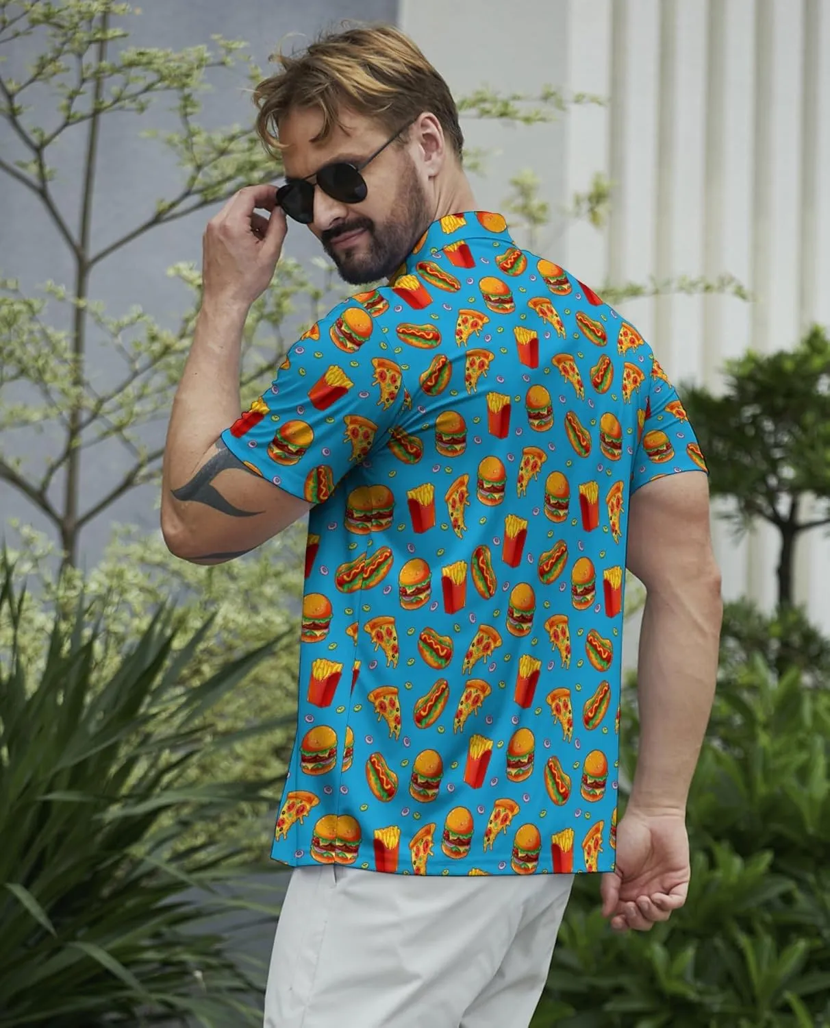 Funny Polo Shirt for Men Fashion Print Short Sleeve Golf Polos Shirts Quick Dry Performance Summer Shirt Golf Outfits