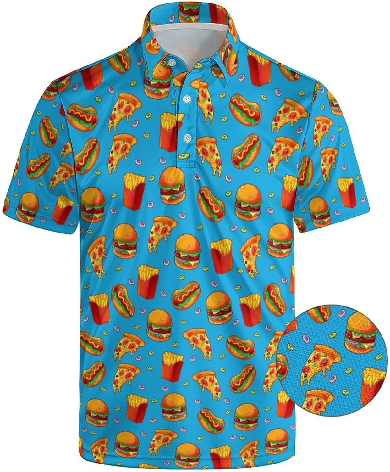 Funny Polo Shirt for Men Fashion Print Short Sleeve Golf Polos Shirts Quick Dry Performance Summer Shirt Golf Outfits
