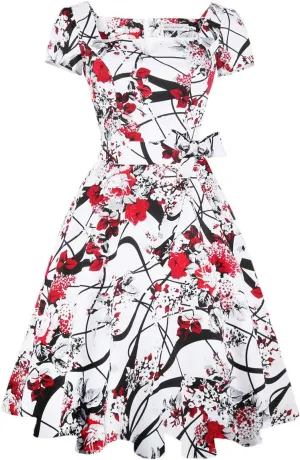 Girstunm Women's Classic Tea Dress Short Sleeve Swing Cocktail Party Dresses with Pockets
