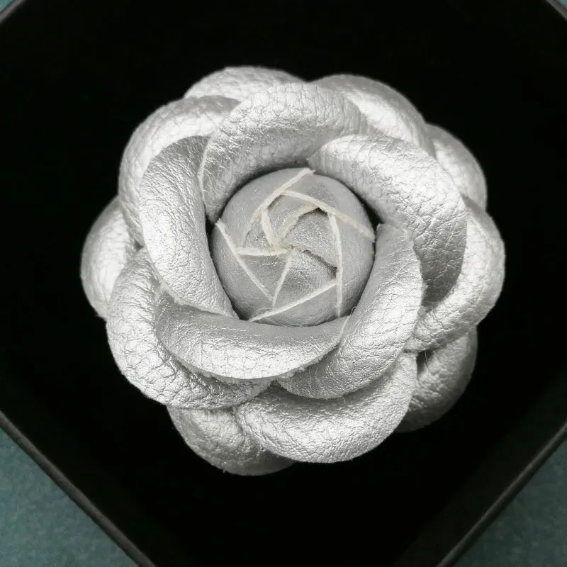 Handmade Camellia Flower Brooch Pin