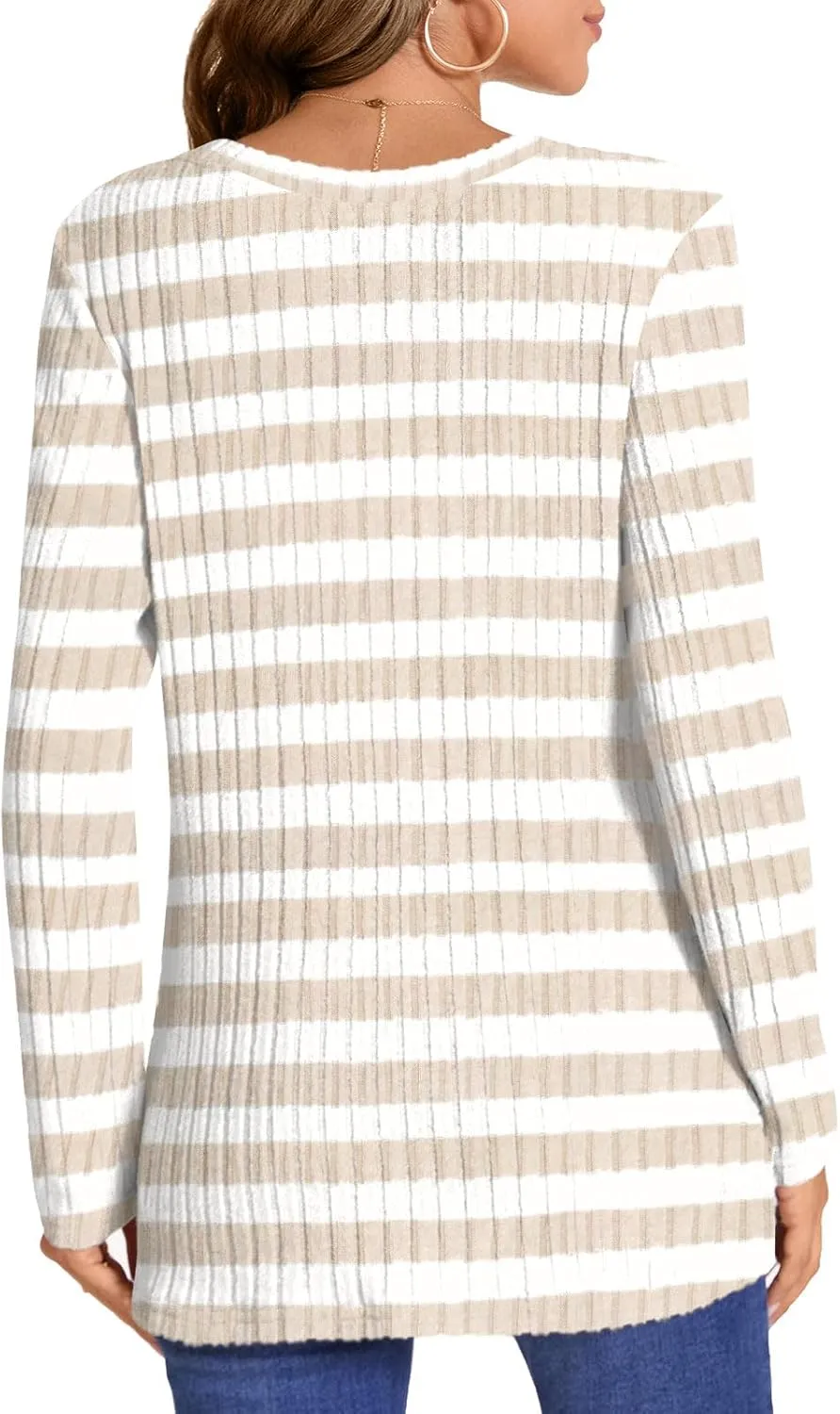 HOTGIFT Women's Pullover Sweaters Winter Tunic Tops Long Sleeve Crewneck Shirts Casual Comfortable Blouse