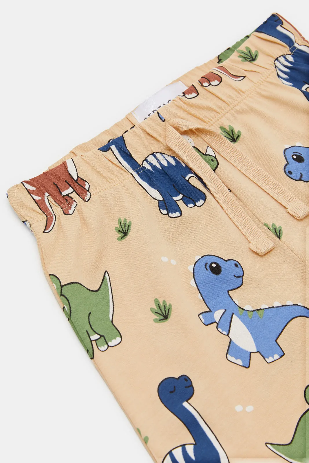 Infant Boys Beige Printed Pyjama Set (2 Piece)