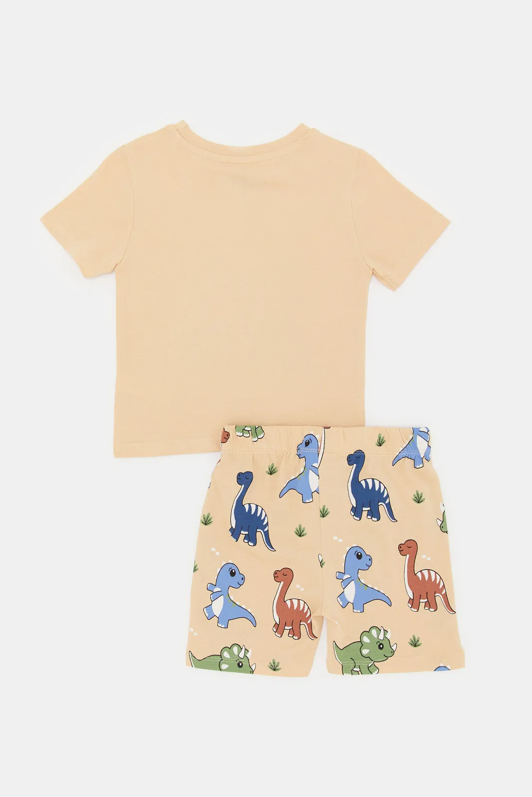 Infant Boys Beige Printed Pyjama Set (2 Piece)