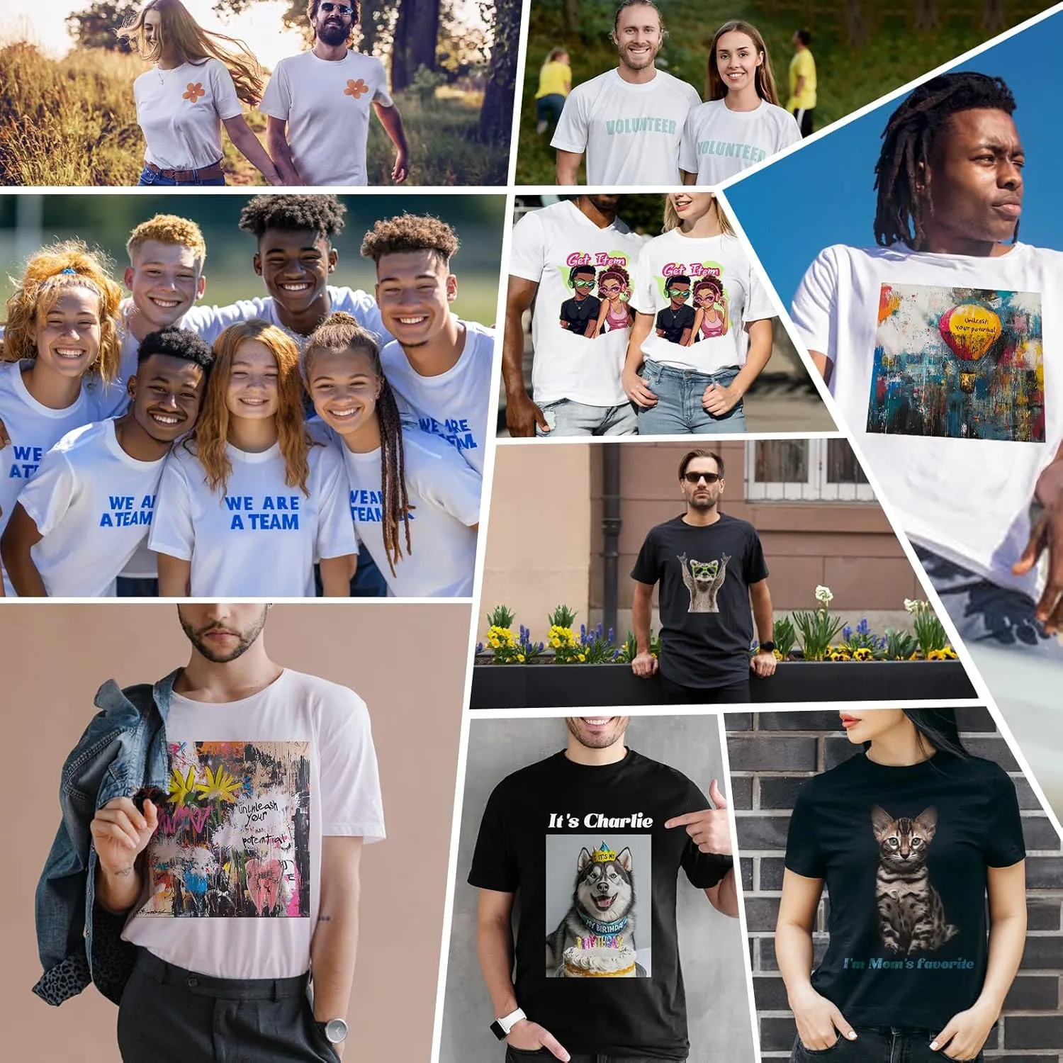 ISUNMEA Custom T-Shirts for Men Women, Custom Tees Shirt Design Your Own, Personalized Photo/Text T-Shirt