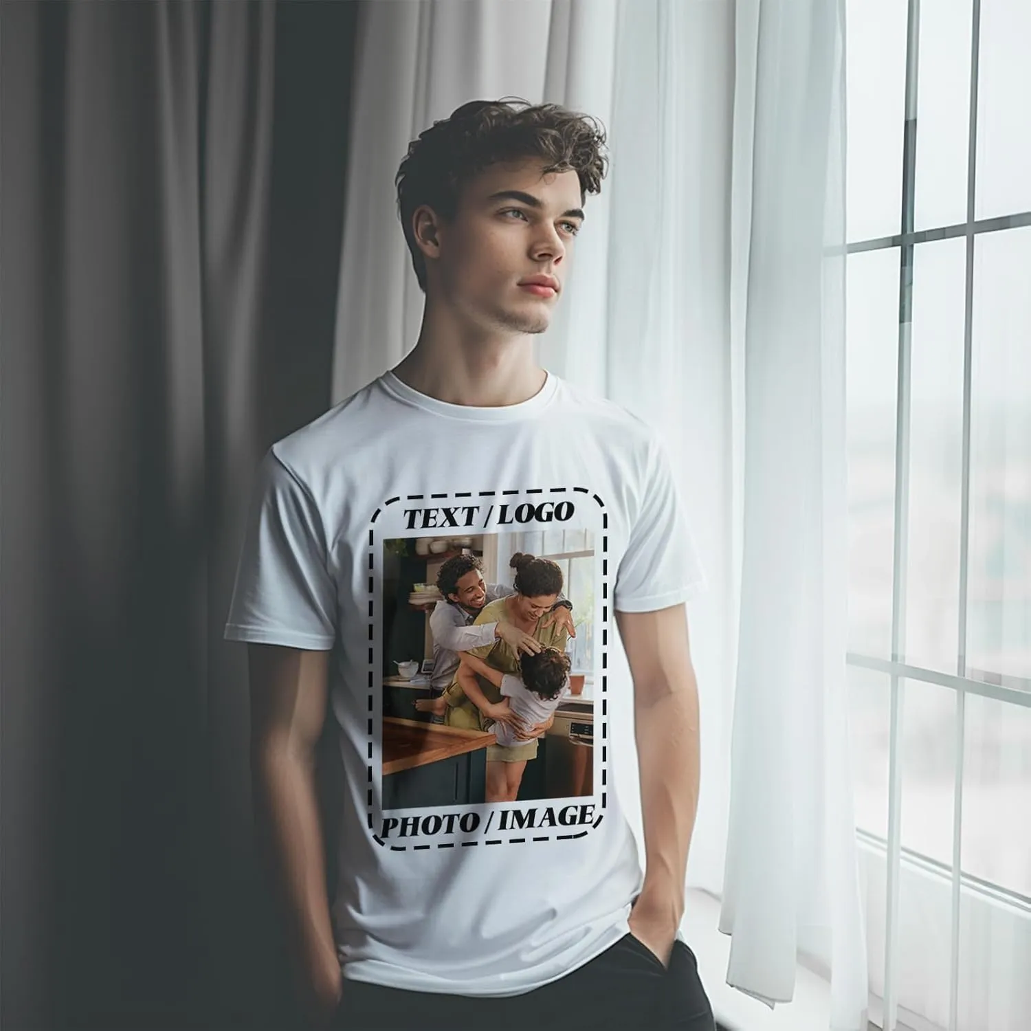 ISUNMEA Custom T-Shirts for Men Women, Custom Tees Shirt Design Your Own, Personalized Photo/Text T-Shirt