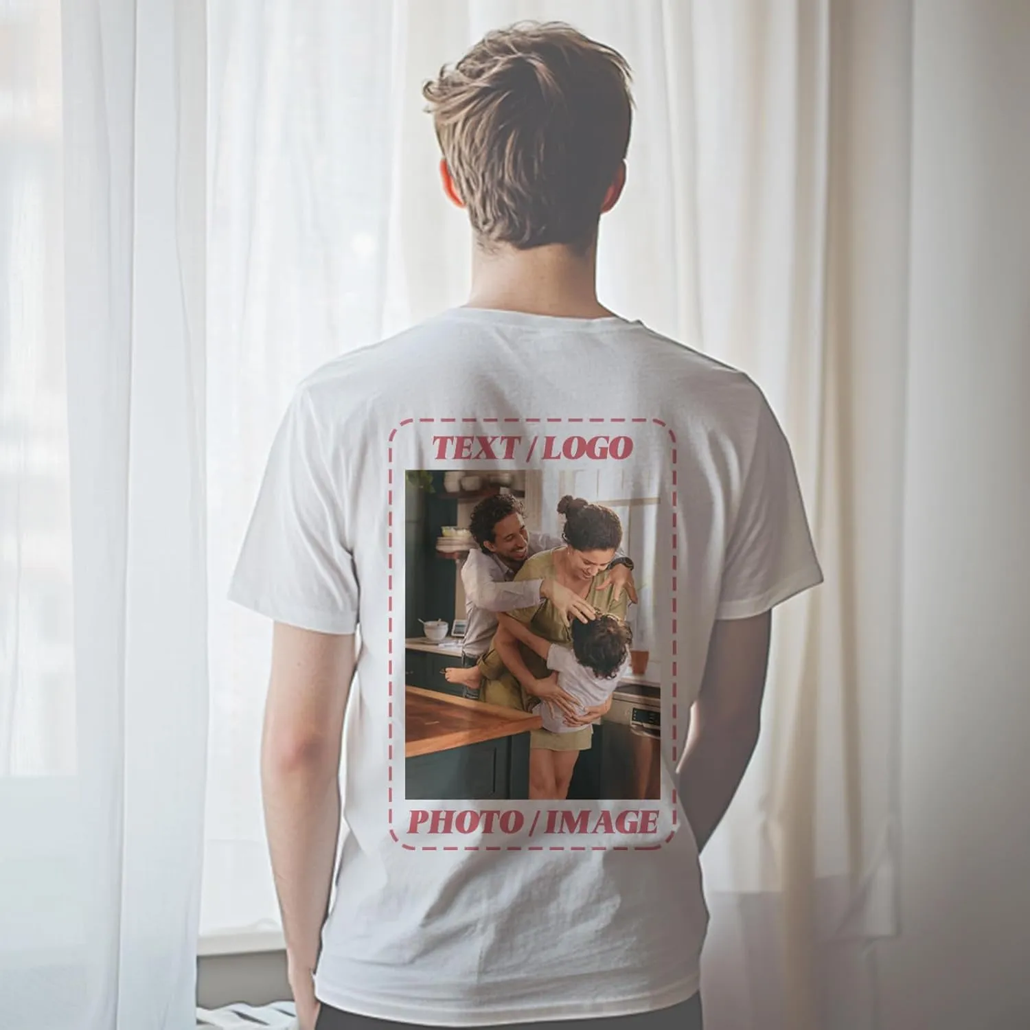 ISUNMEA Custom T-Shirts for Men Women, Custom Tees Shirt Design Your Own, Personalized Photo/Text T-Shirt