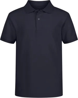 IZOD boys School Uniform Short Sleeve Polo Shirt, Button Closure, Comfortable & Soft Pique Fabric