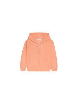 Kids Towelling Zipped Hoodie—peach perfect