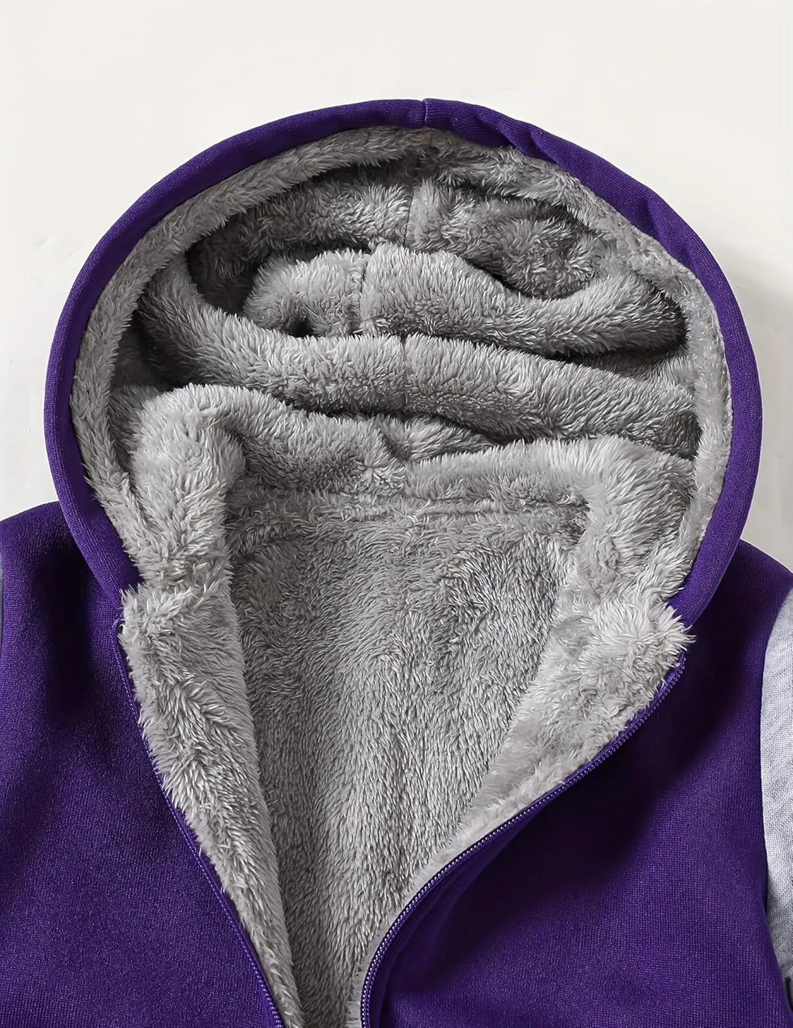 Kids Zip-Up Hooded for Boys Sherpa Lined Jacket Winter Outdoor Sweatshirt Warm Coat 3-14 Years
