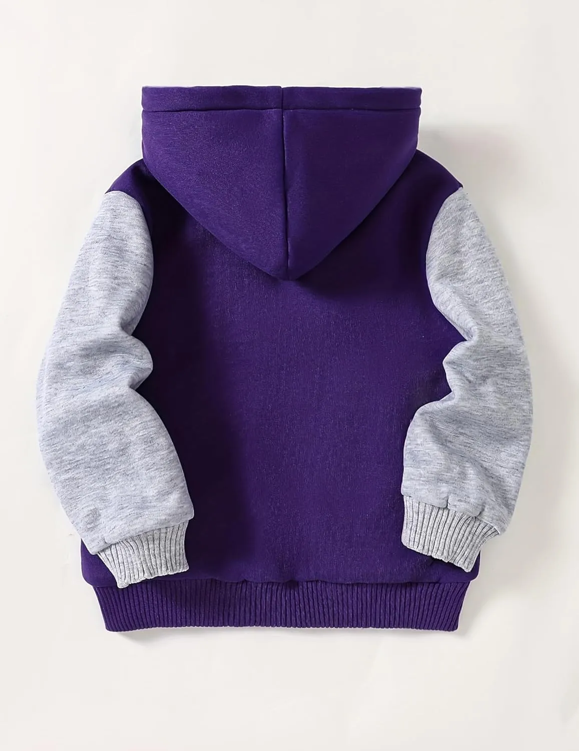 Kids Zip-Up Hooded for Boys Sherpa Lined Jacket Winter Outdoor Sweatshirt Warm Coat 3-14 Years