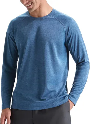 Men's Active Casual Long Sleeve Shirts Lightweight Dry Fit Workout Running Athletic Comfortable T-Shirts