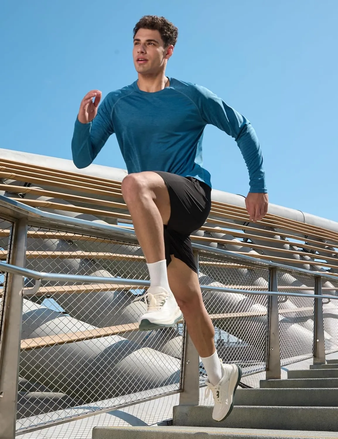 Men's Active Casual Long Sleeve Shirts Lightweight Dry Fit Workout Running Athletic Comfortable T-Shirts