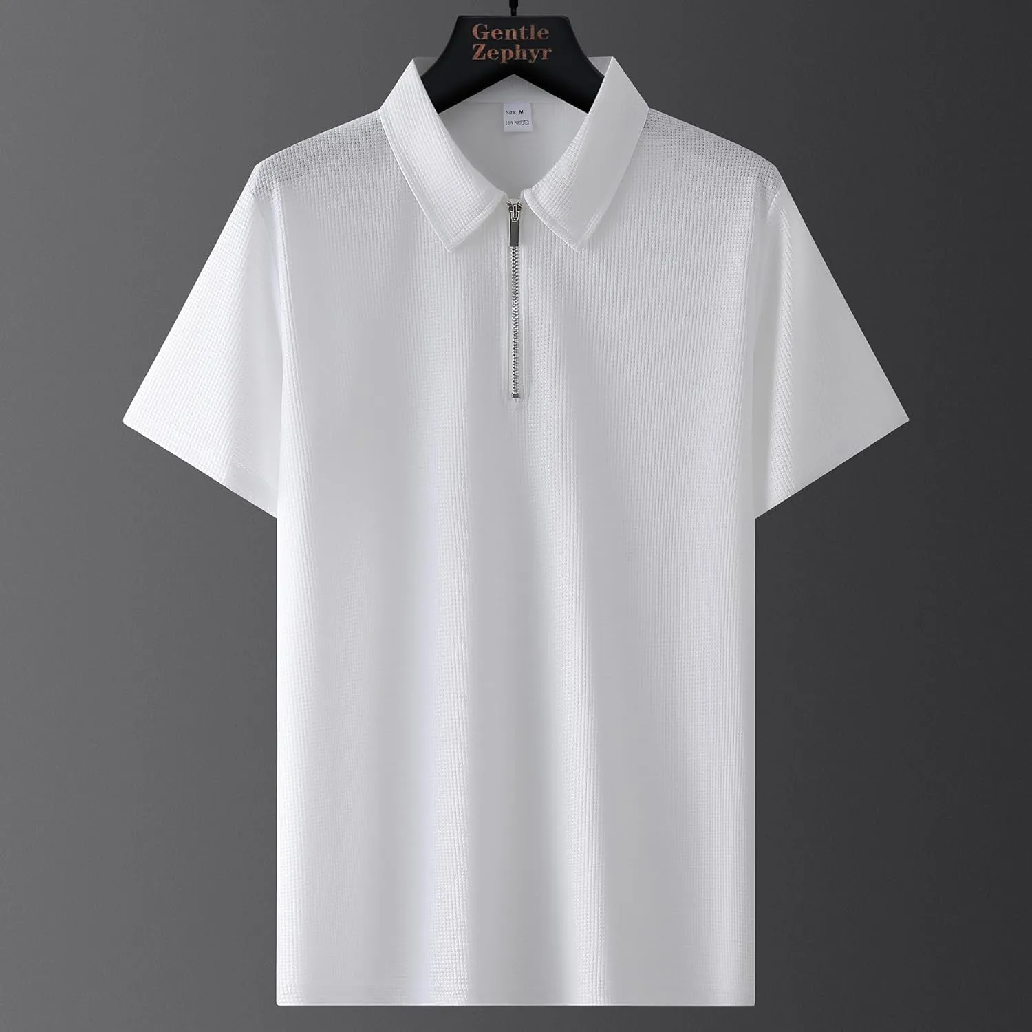 Men's Polo Shirt with Lightweight Breathable Fabric | Half Zip Design Short Sleeve Casual Top