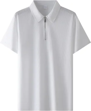 Men's Polo Shirt with Lightweight Breathable Fabric | Half Zip Design Short Sleeve Casual Top