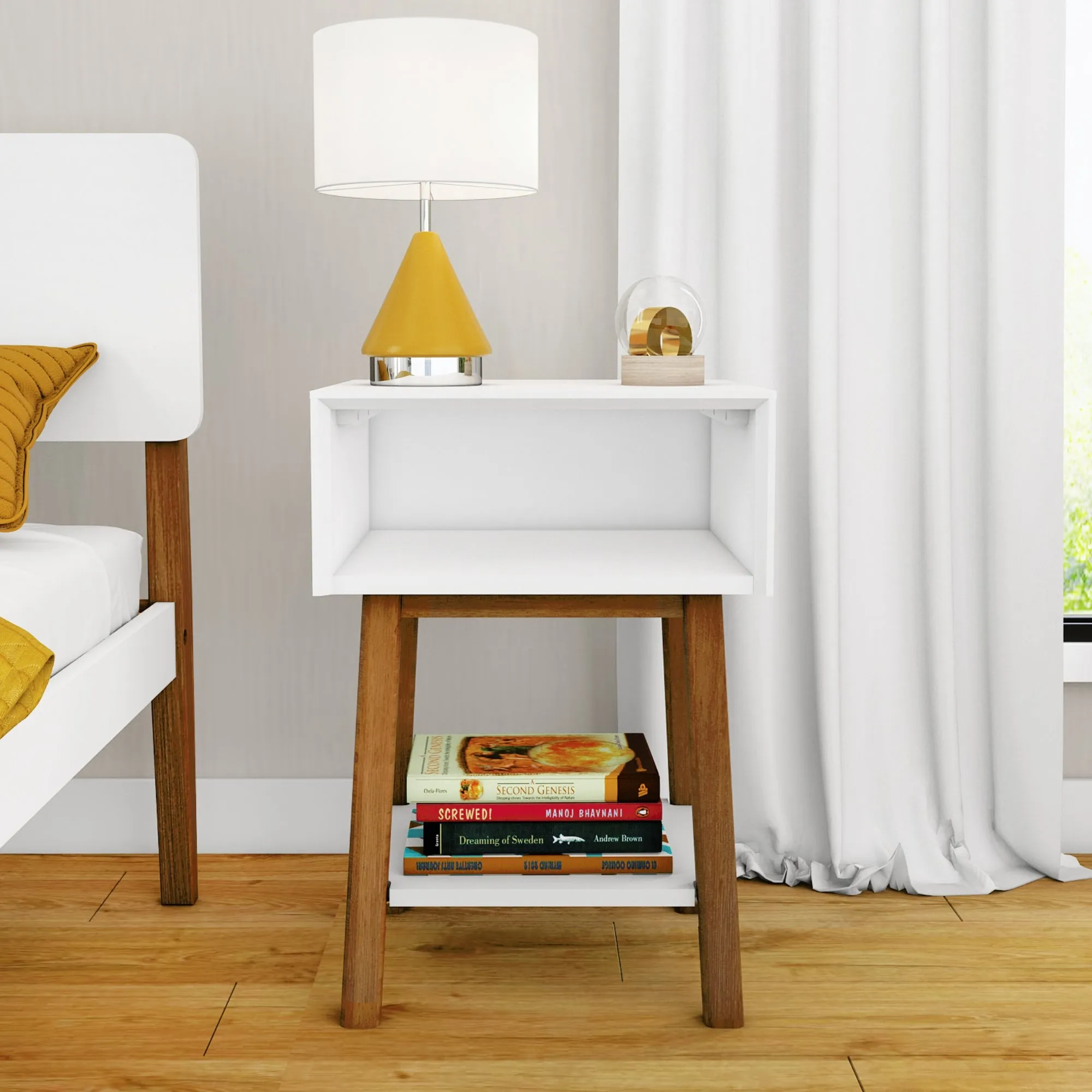 Mid-Century Modern Cubby Nightstand