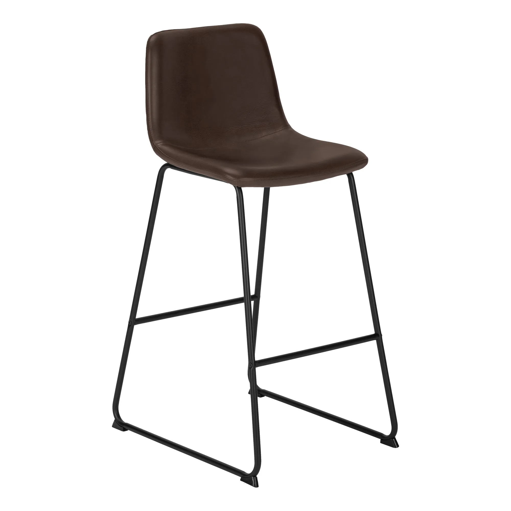 Office Chair - Brown Leather-Look / Stand-Up Desk