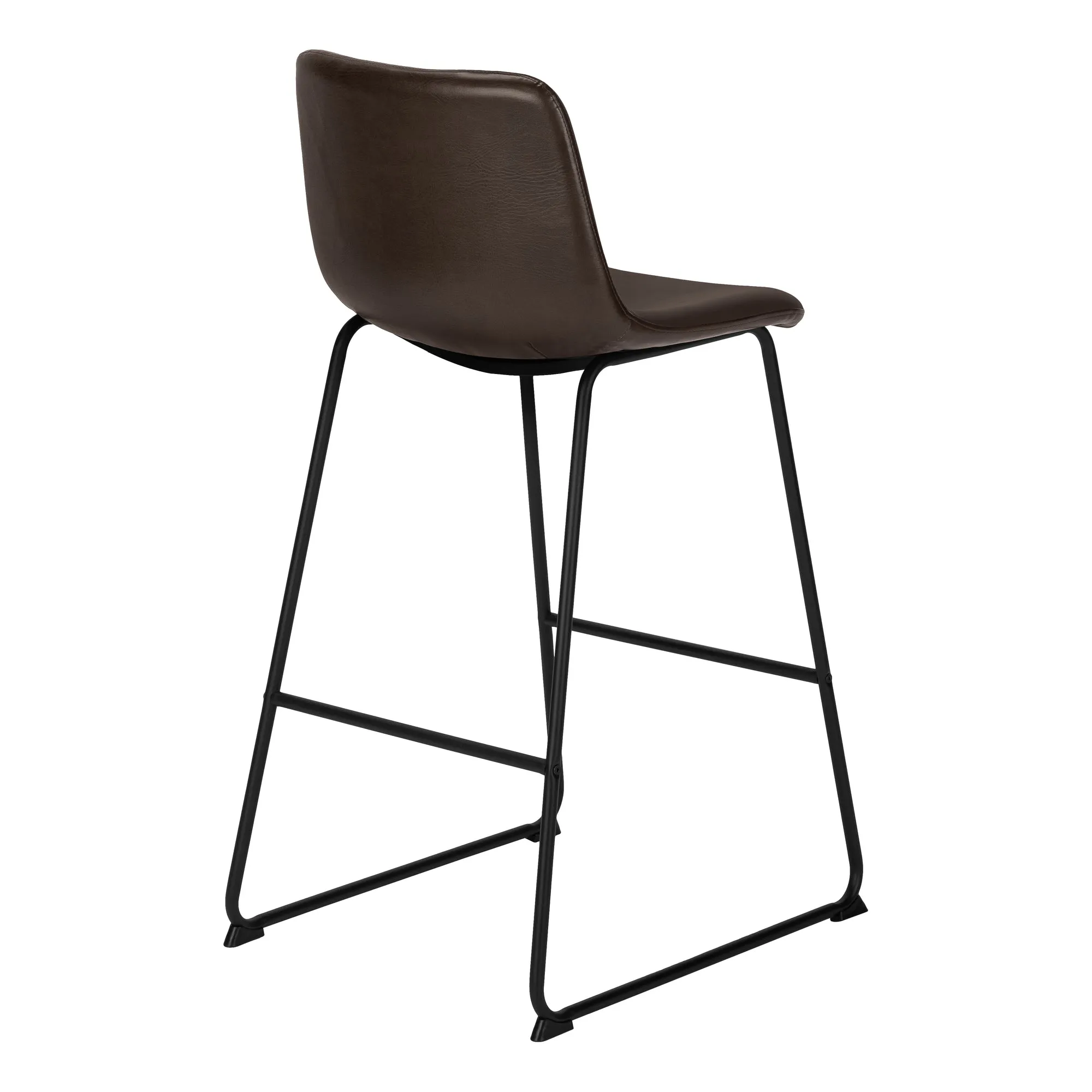 Office Chair - Brown Leather-Look / Stand-Up Desk