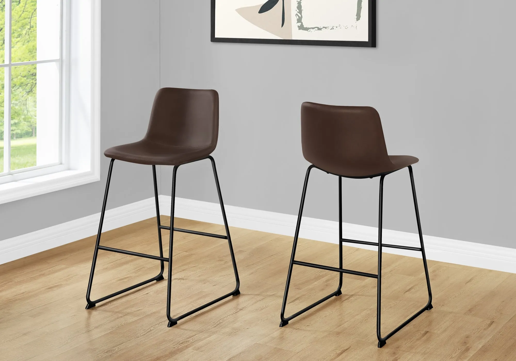 Office Chair - Brown Leather-Look / Stand-Up Desk