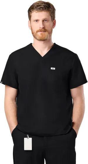 Peelz Brian 2-Pocket V-Neck Basic Men's Scrub Top for Men - Short Sleeve Scrubs, Soft Stretch Fabric, Slim Fit