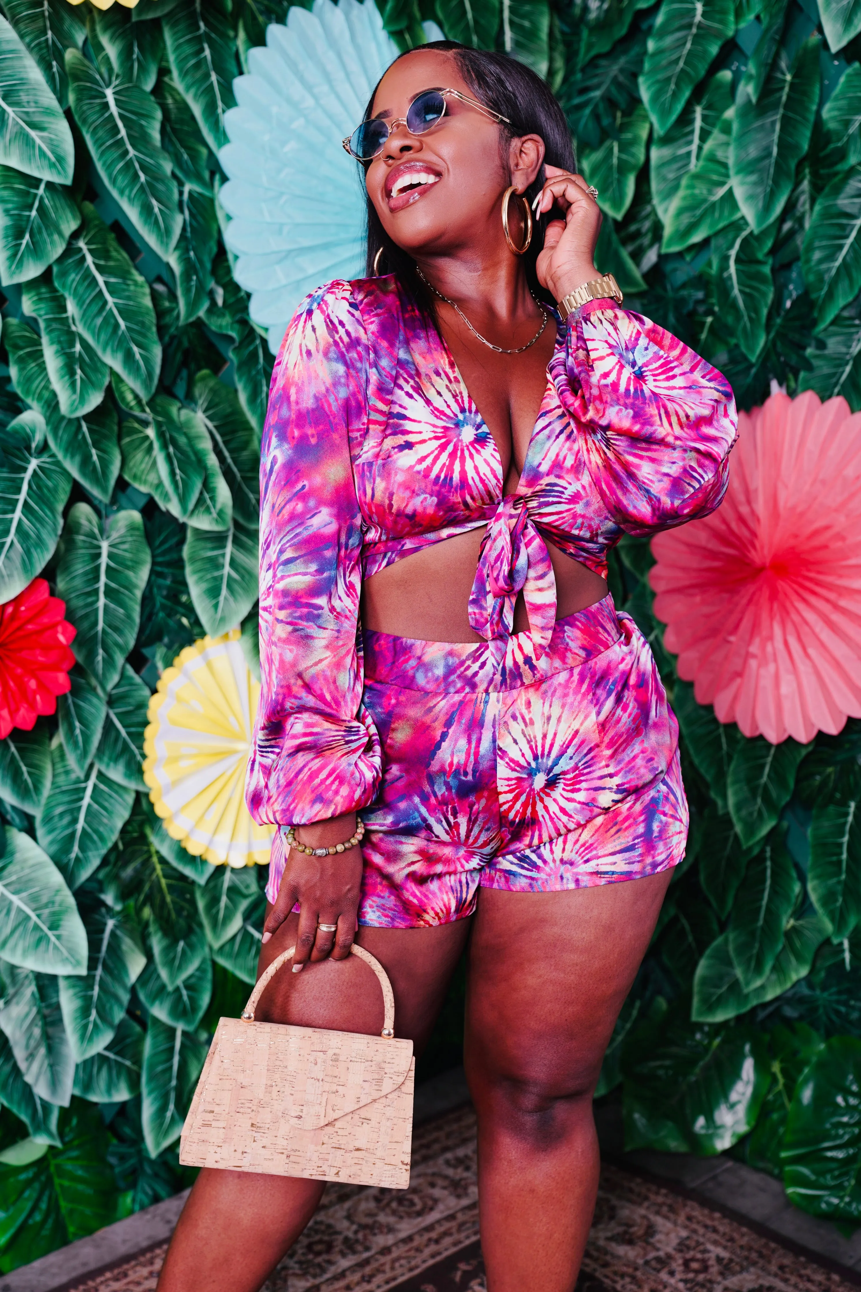 Pink Starburst Short Set