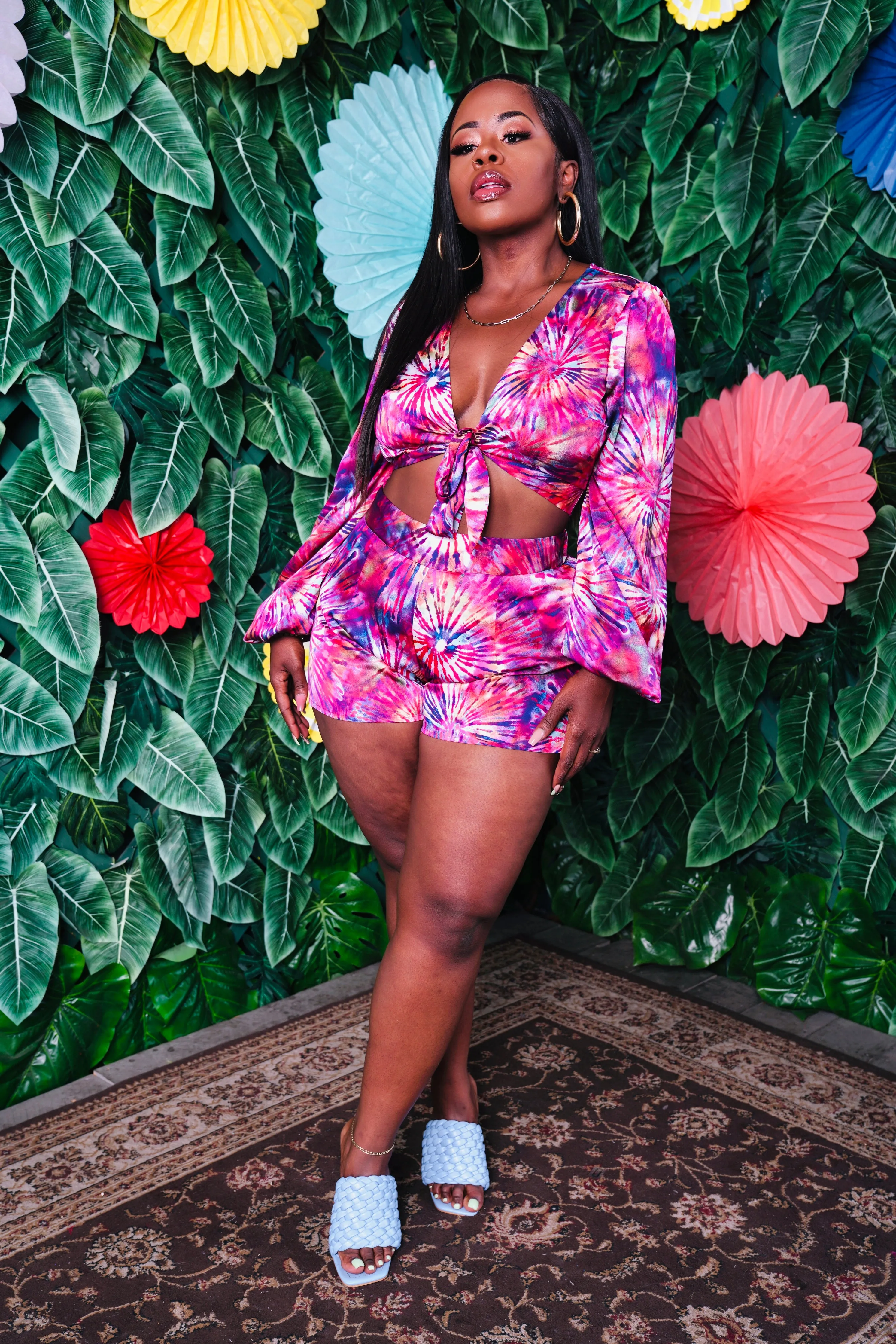 Pink Starburst Short Set