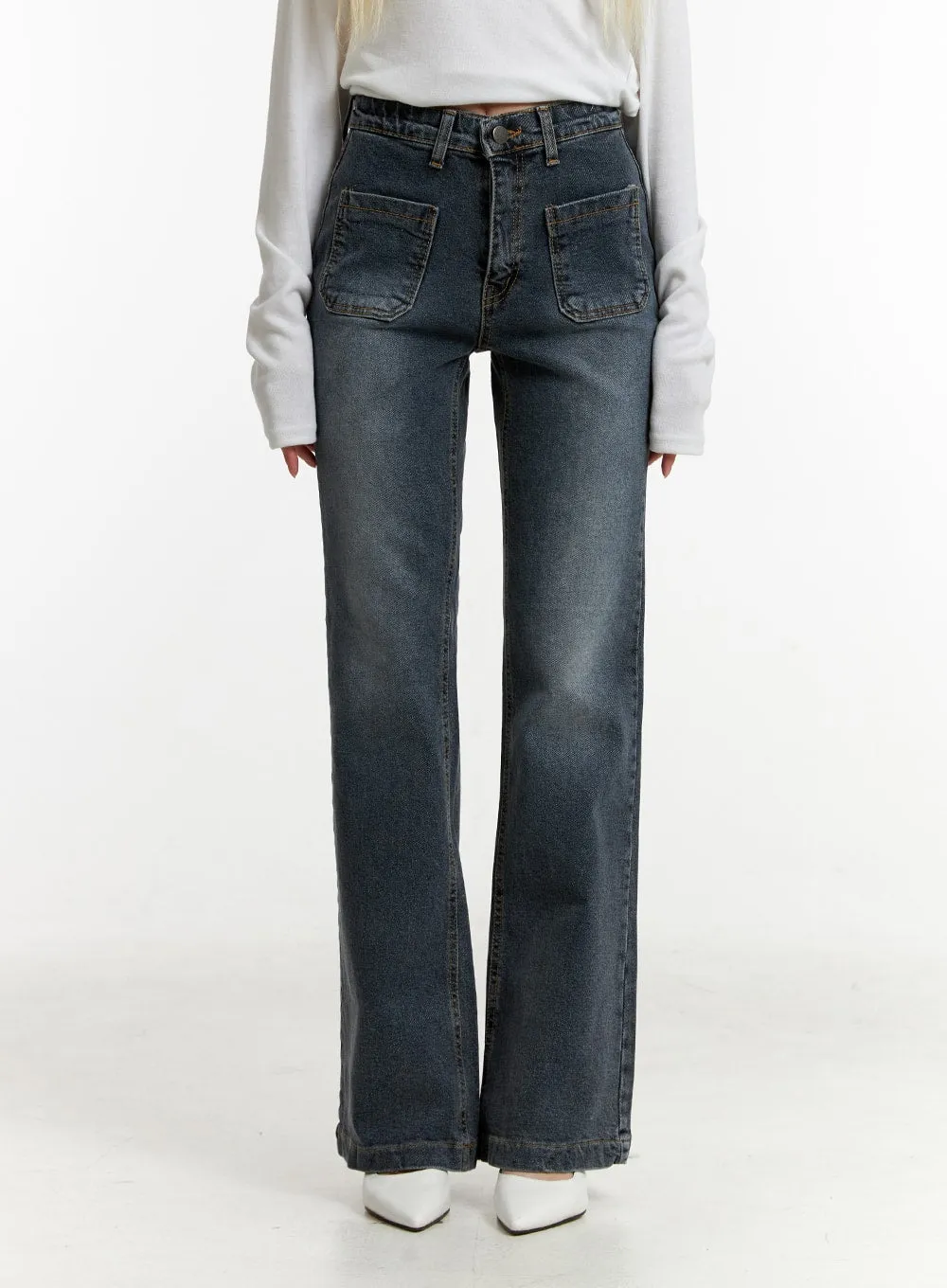 Pocketed Bootcut Jeans ID315