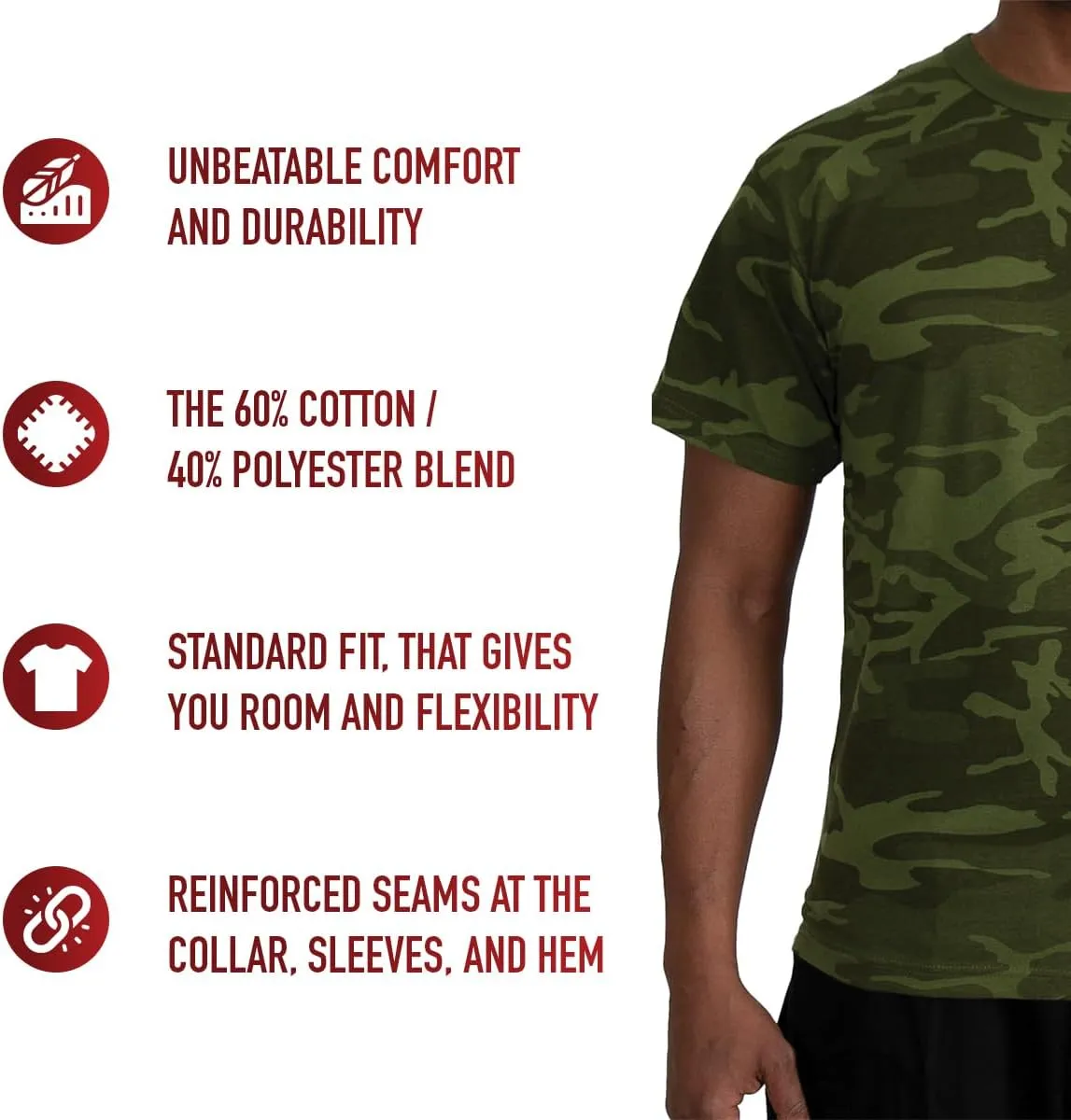 Rothco Camo T-Shirt - Comfortable, Tough and Long Lasting