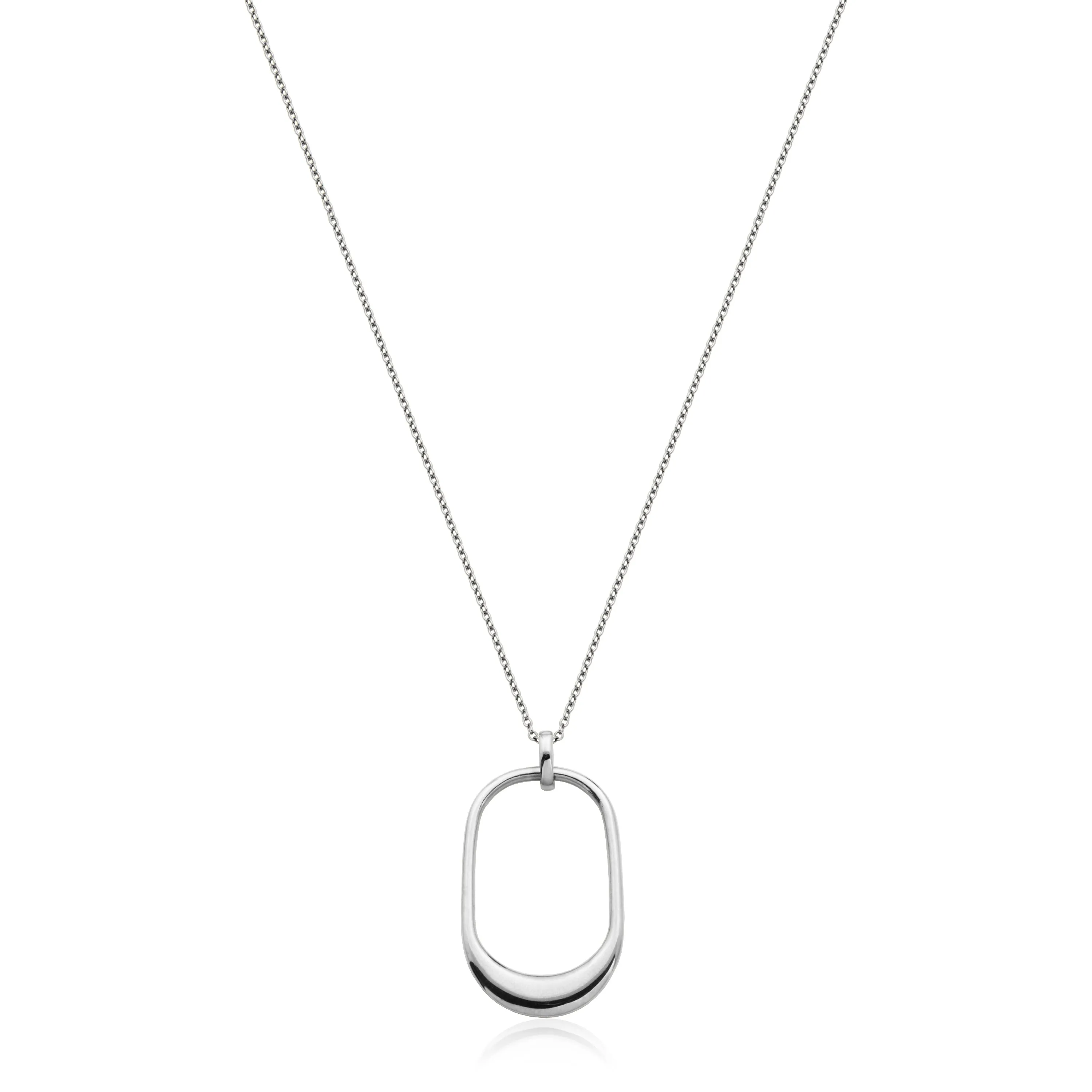 Steelx Stainless Steel 26"   2" Chain with Sleek Cubed Pendant