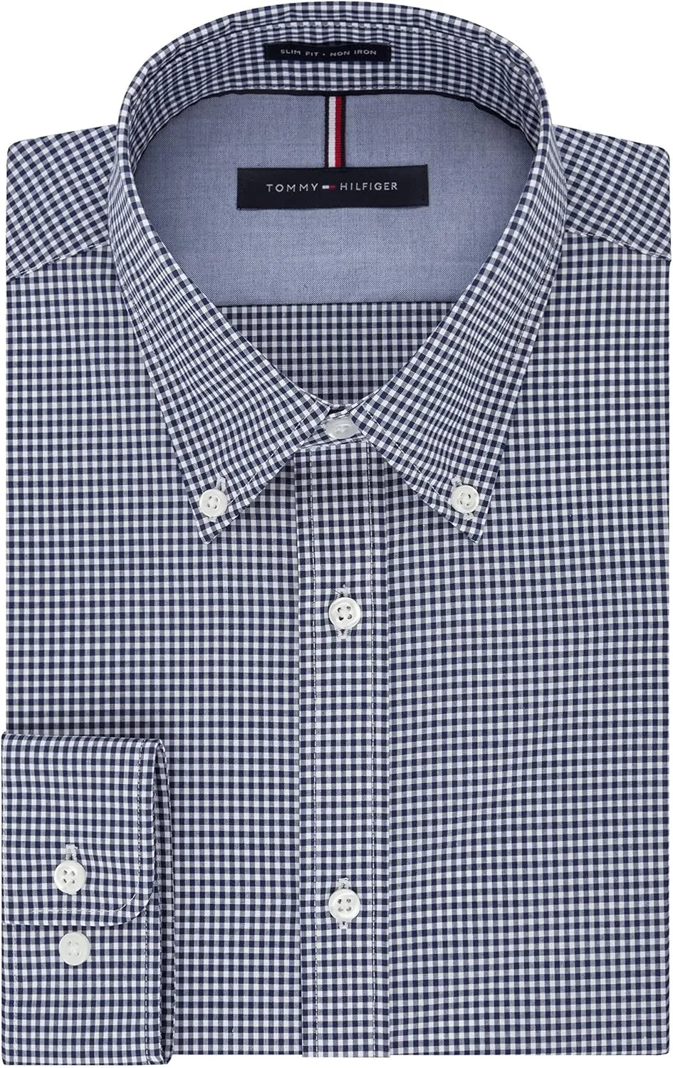 Tommy Hilfiger Men's Dress Shirt Slim Fit Non Iron Gingham