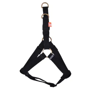 Vama Leathers Easy Fit Quick Wear Comfortable Body Harness for Dogs (Shiny Black)