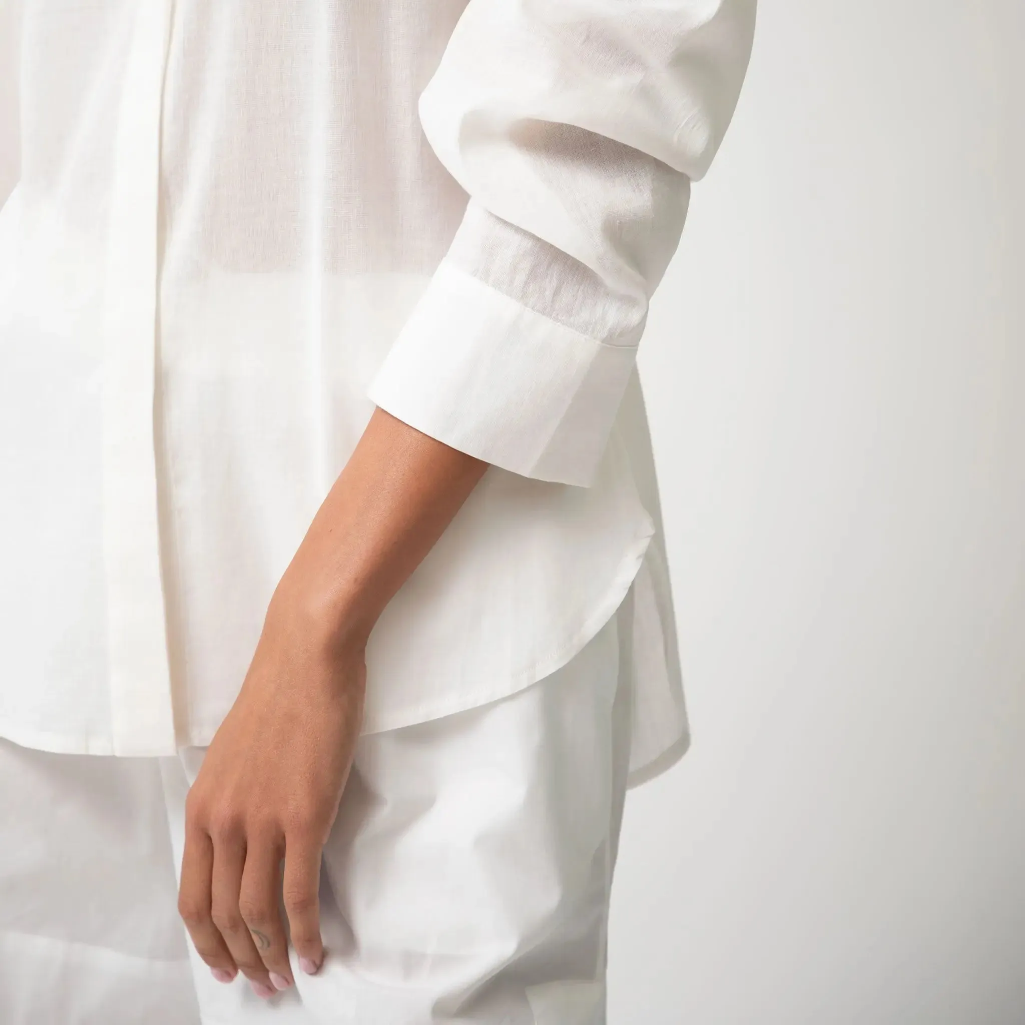 White Linen Voile Shirt